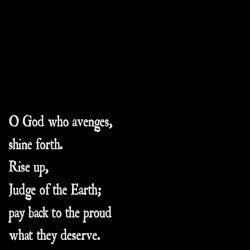 O God Who Avenges, Shine Forth. Rise Up, Judge of the Earth; Pay Back to the Proud What They Deserve. Cover